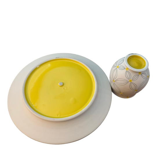 Set of Two Matt Conlon Plates and One Mug- Yellow, White, Black - Picture 2 of 5